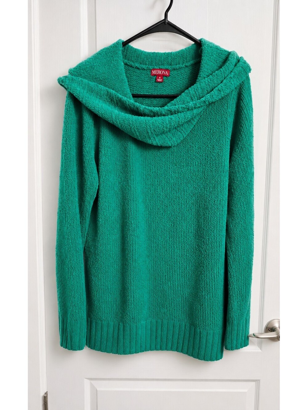 Merona Women’s Small Teal Cowl Neck Textured Knit Sweater Long Sleeve